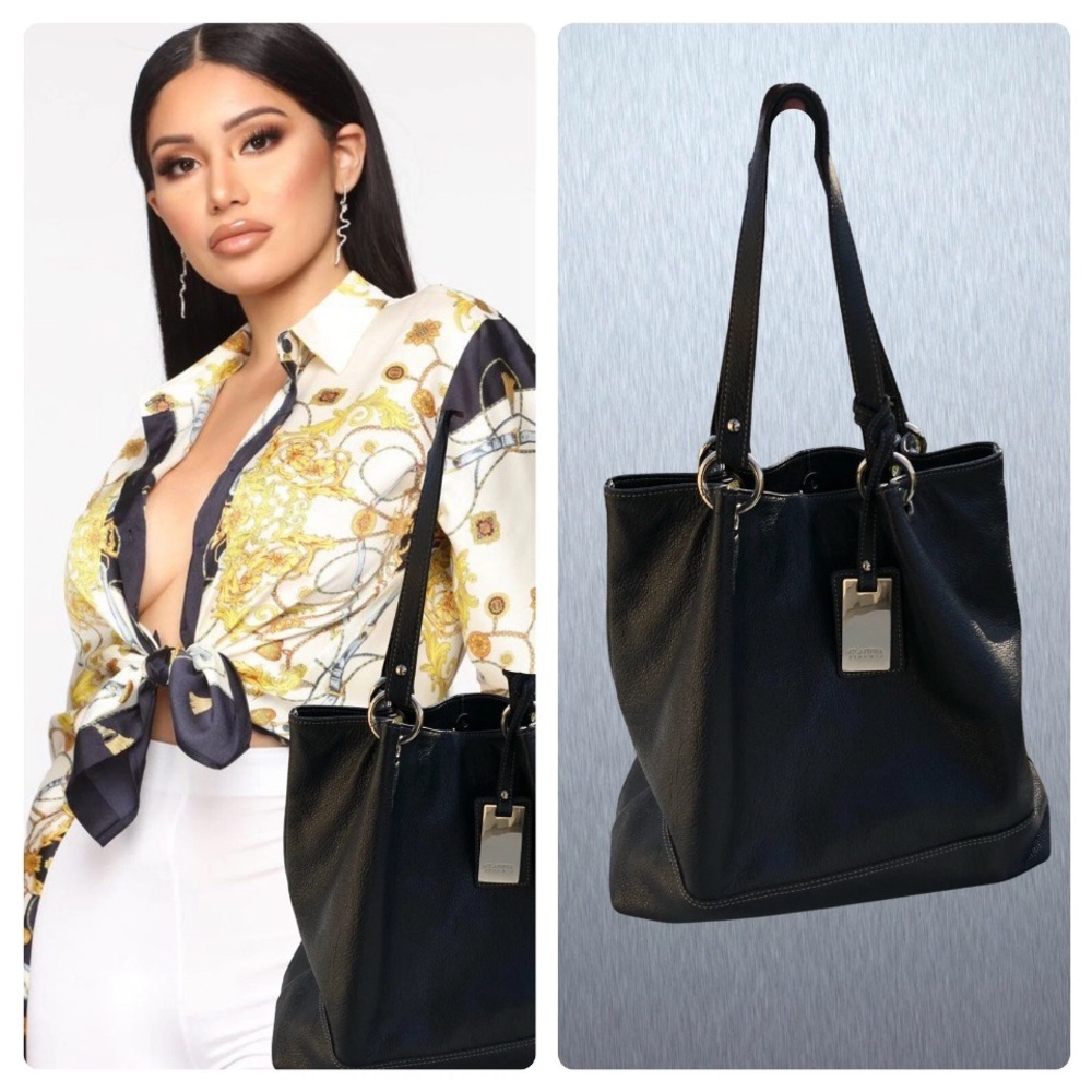 Claudia Firenze Navy Tote Handbag leather